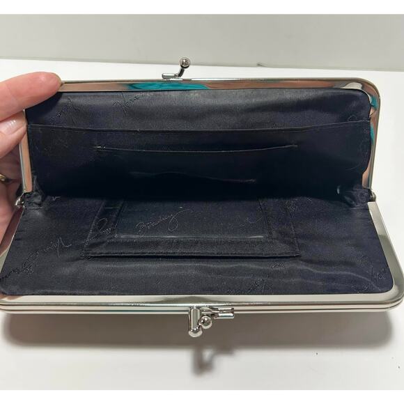 Vera Bradley CAFÉ LATTE Double Kisslock Clutch Wallet Quilted Floral - Picture 4 of 5